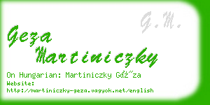 geza martiniczky business card